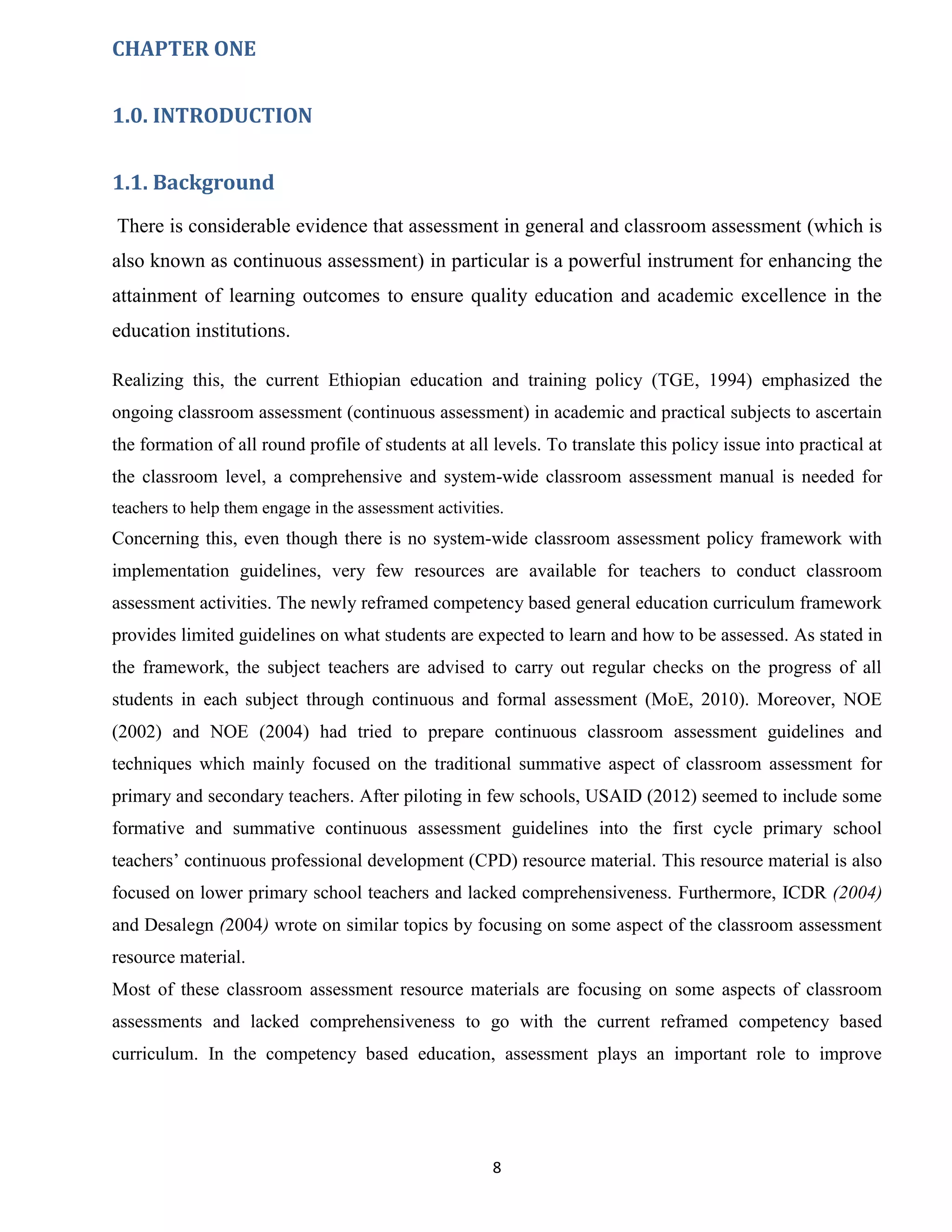 Classroom Assessment Manual Pdf