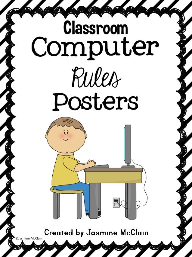 Classroom computer rules posters