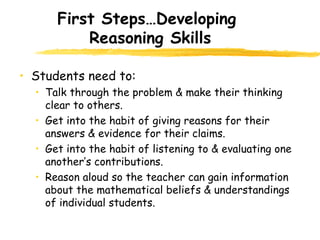 Reasoning Talk Classroom Discussions | PPS