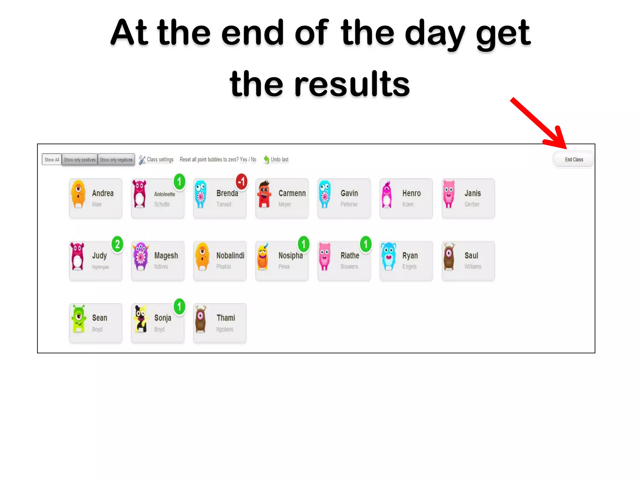 At the end of the day get
       the results
 