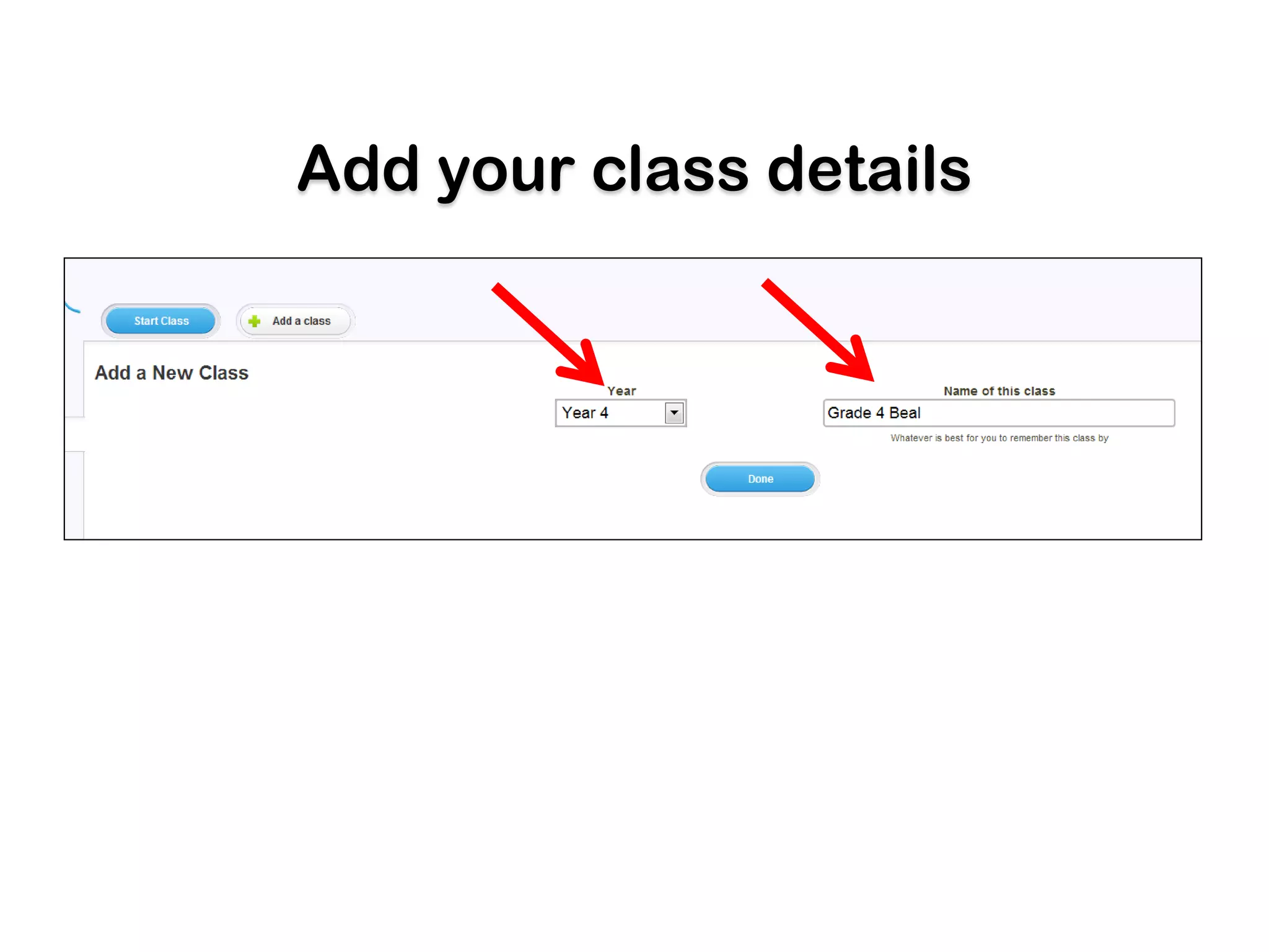Add your class details
 