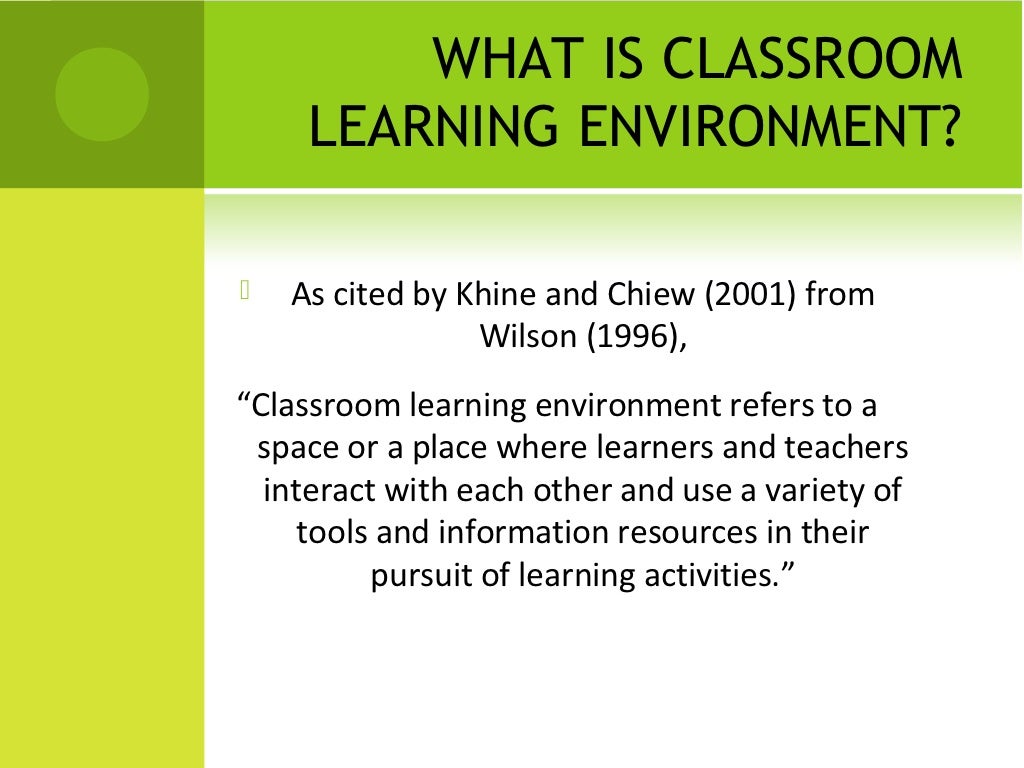 The Effects of the Classroom Learning Environment to the Primary Scho…