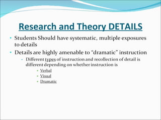 Research and Theory DETAILS 