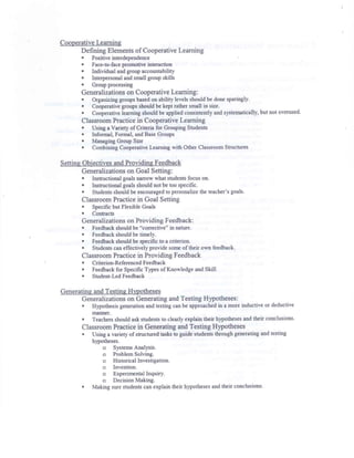 Classroom instruction that works bookstudy notes