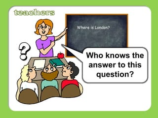 Who knows the
answer to this
question?
Where is London?
