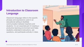Language Understanding Classroom classroom class - Classroom Language - english | PPTX