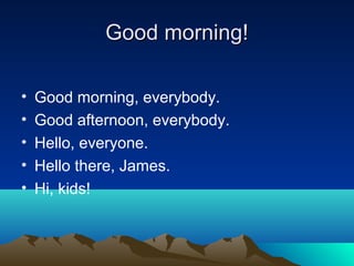 Classroom language the beginning of the lesson | PPT