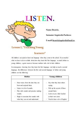 Classroom language journal | DOCX | Parenting Babies and Toddlers ...