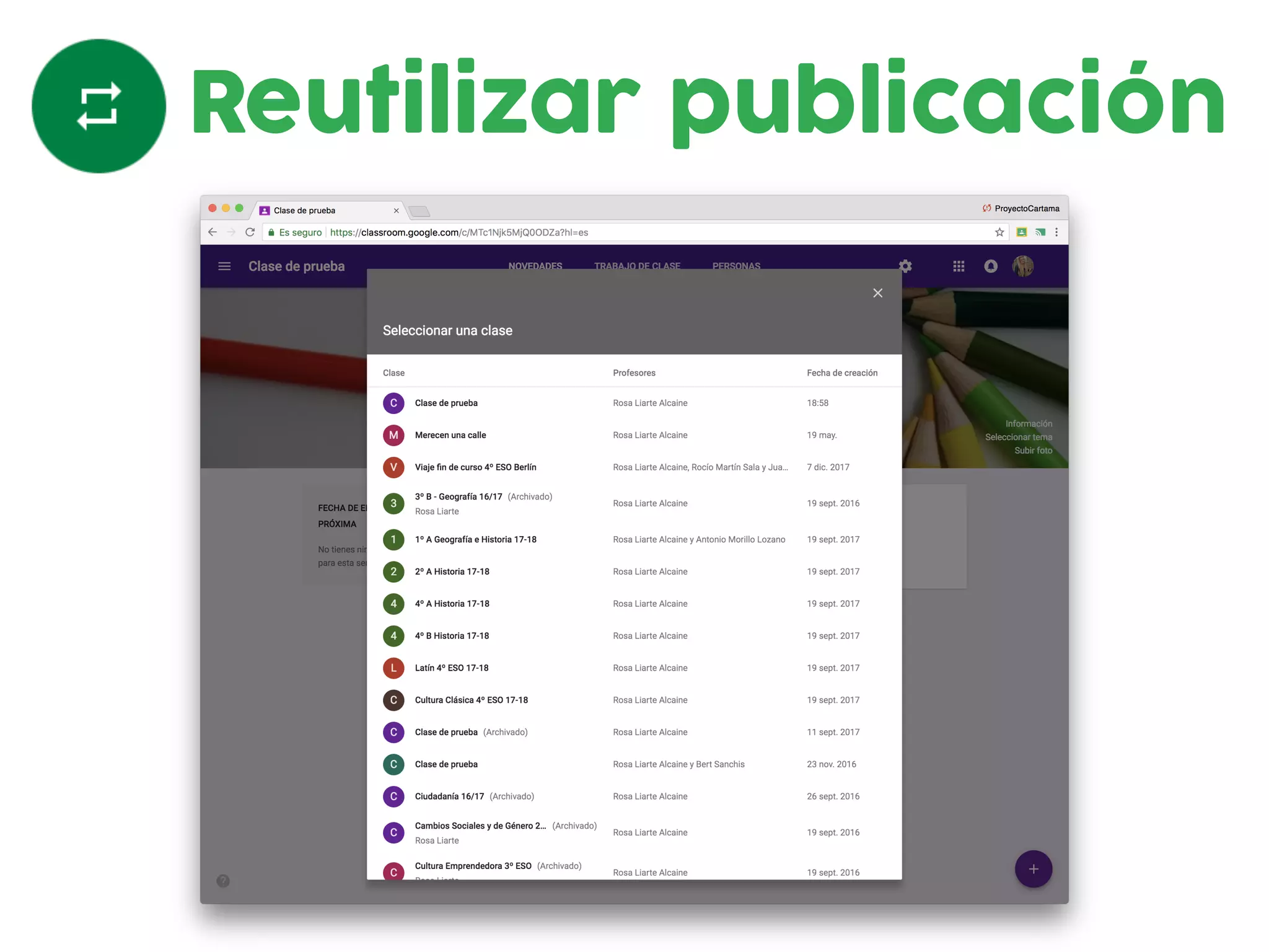 Reutilizar publicación
 