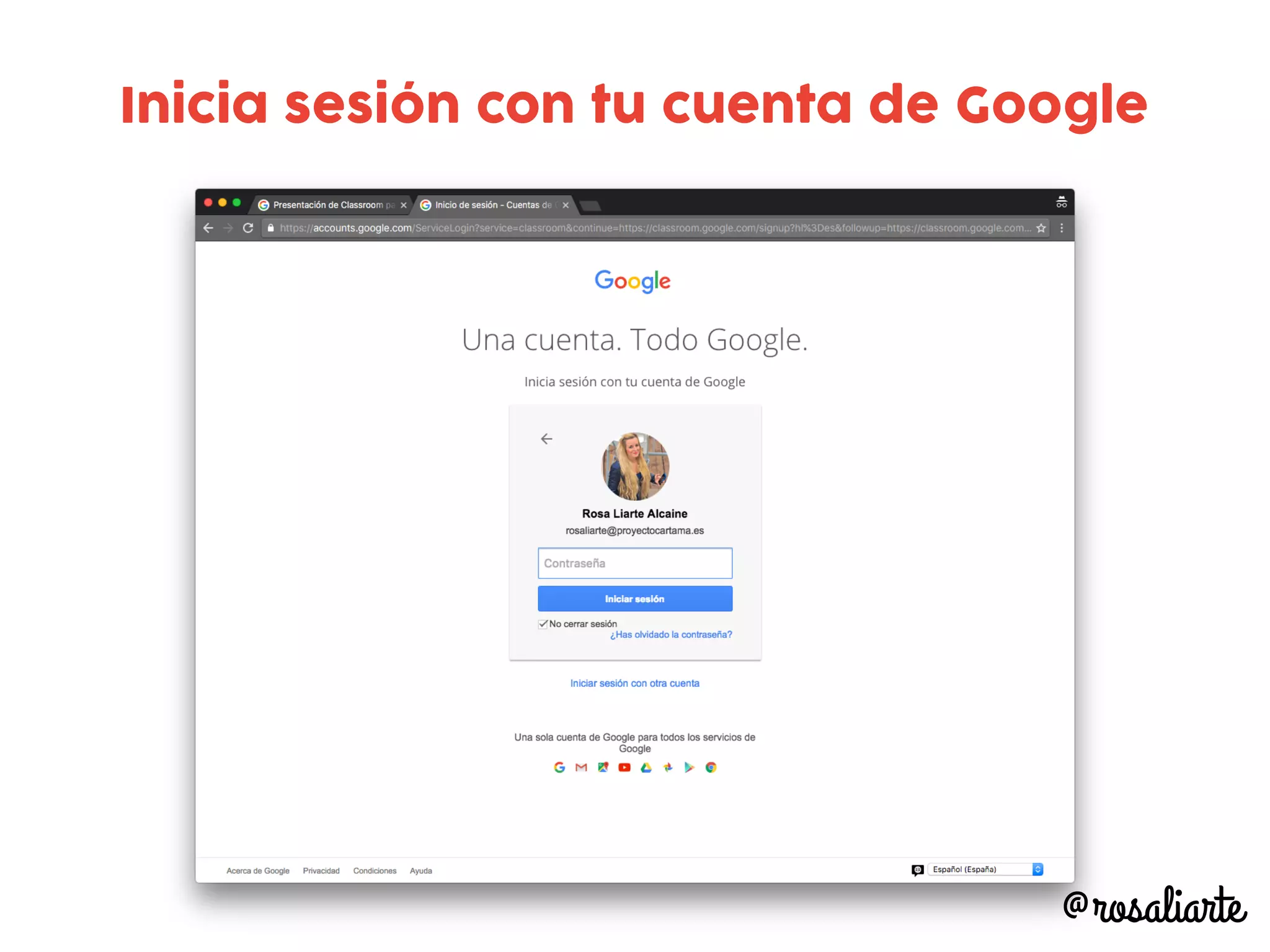 Inicia sesión con tu cuenta de Google
@rosaliarte
 
