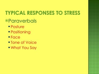 Paraverbals Posture Positioning Face Tone of Voice What You Say 