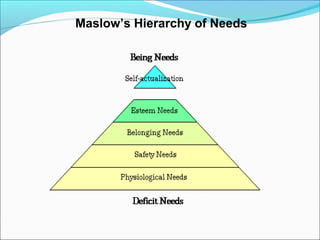 Maslow’s Hierarchy of Needs
 