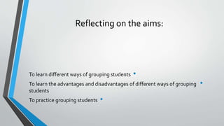 Classroom management grouping students | PPTX
