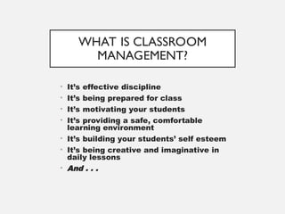 Classroom Management in the Classroom 101 | PPT