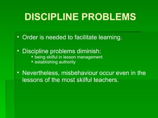 Classroom management: discipline problems | PPT