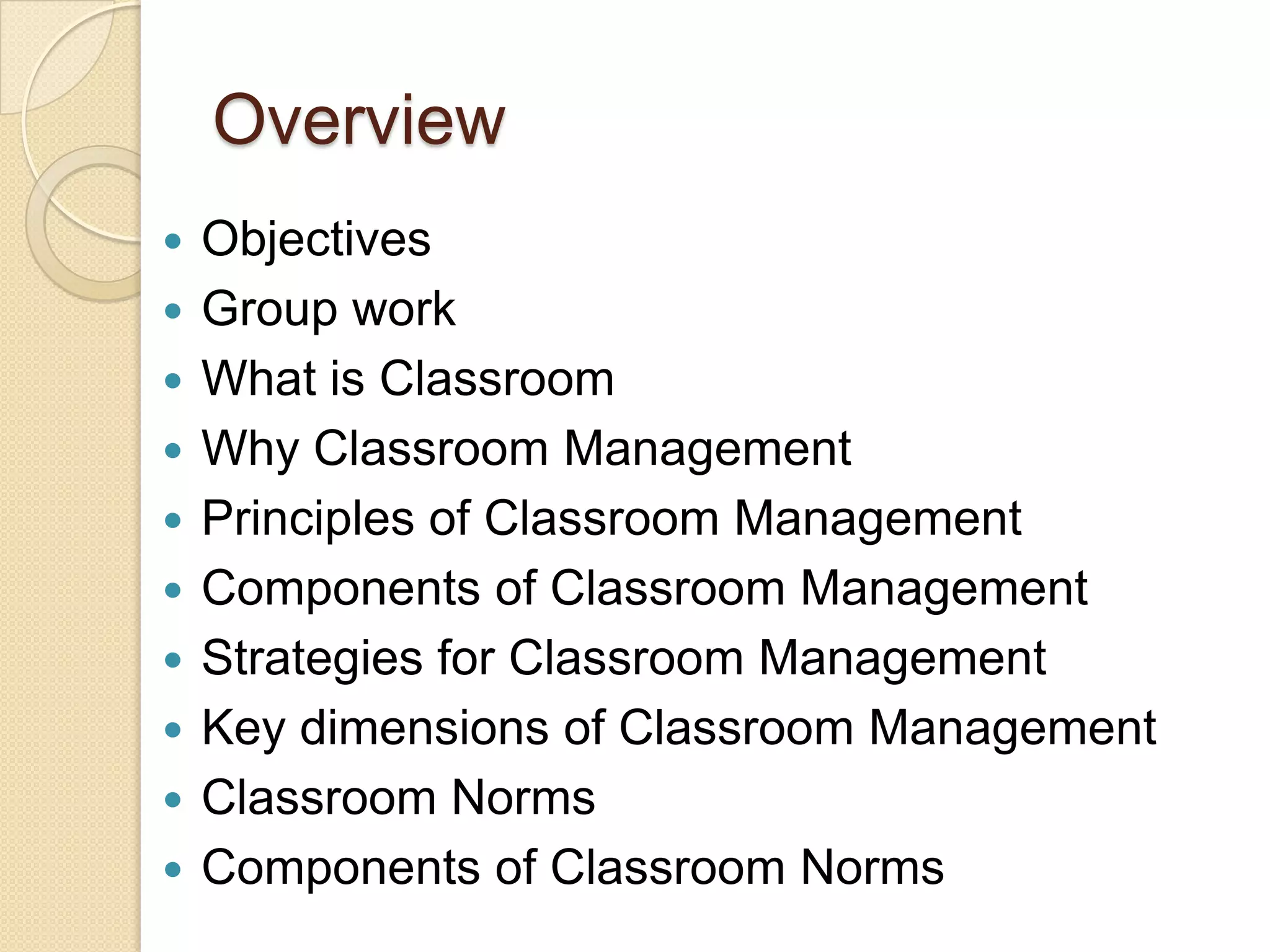 Classroom management i | PPTX