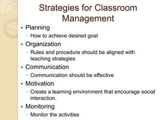 Classroom management i | PPTX