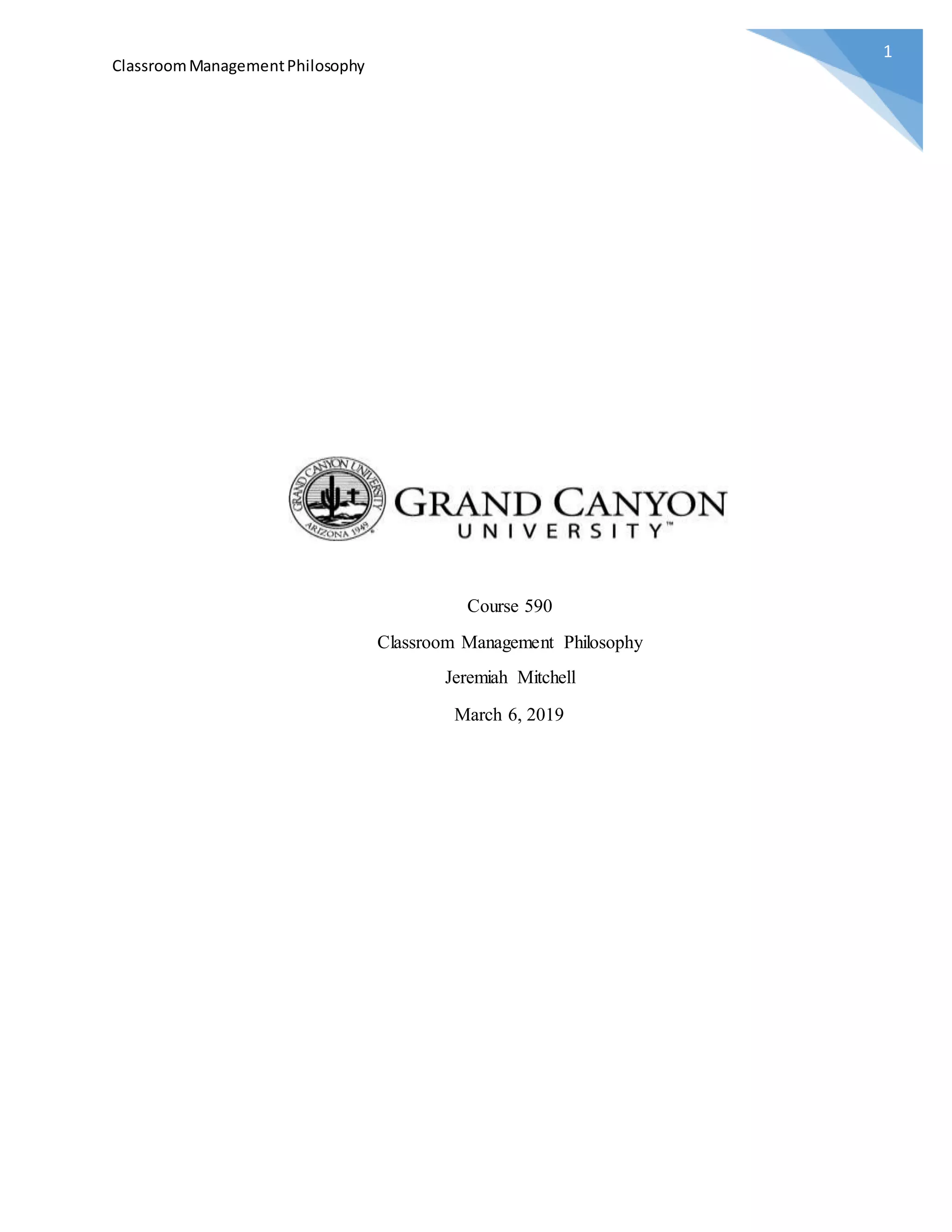 Classroom Management Philosophy DOCX Classroom management philosophy docx
