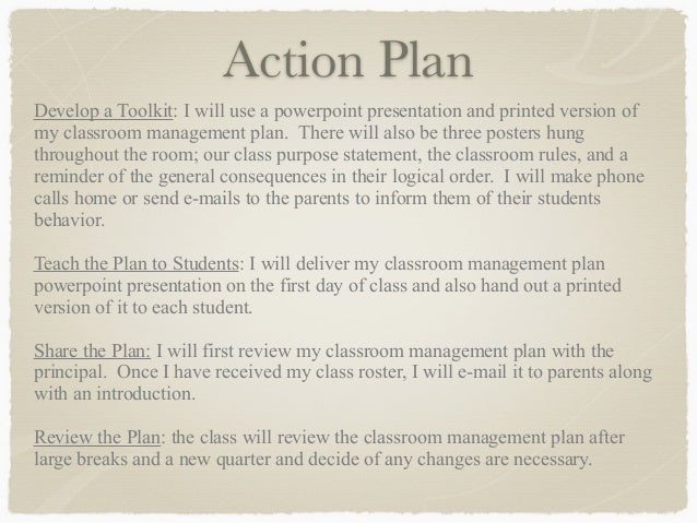 Essay classroom management plan