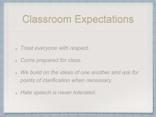 Classroom Expectations
 