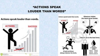 “ACTIONS SPEAK
LOUDER THAN WORDS”
 