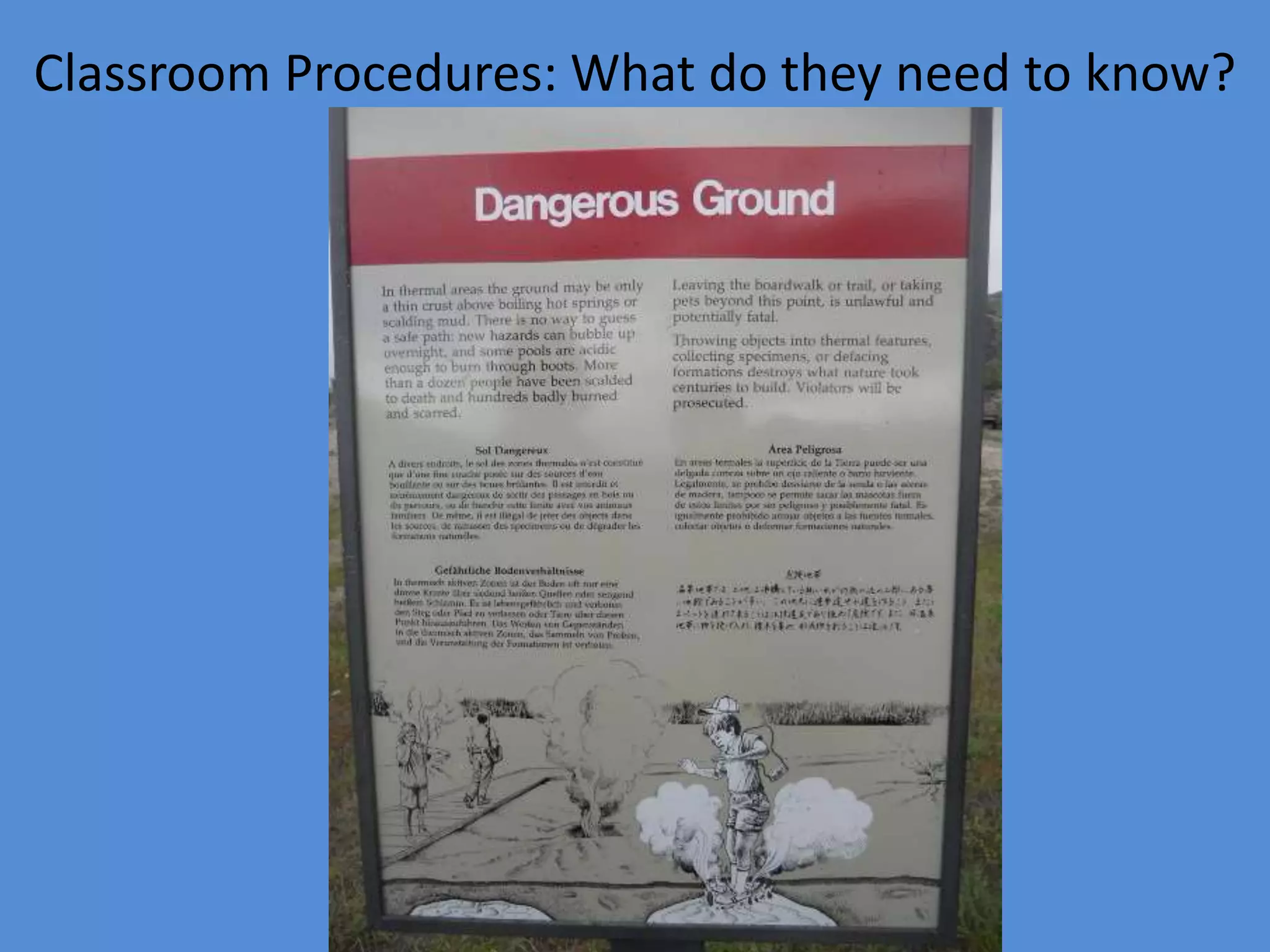 Classroom Procedures: What do they need to know?
 