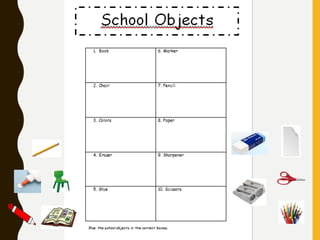 Classroom objects PPT 2018 | PPT