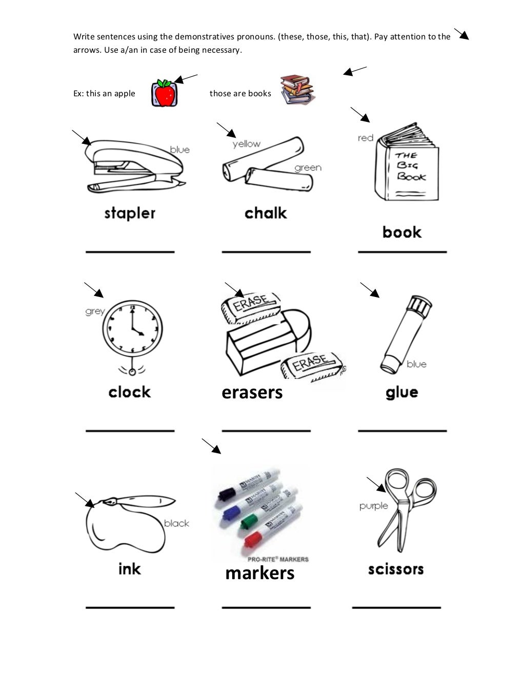 classroom-objects-worksheets