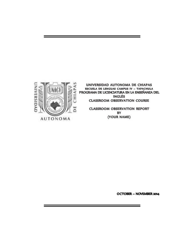 cover page of a report