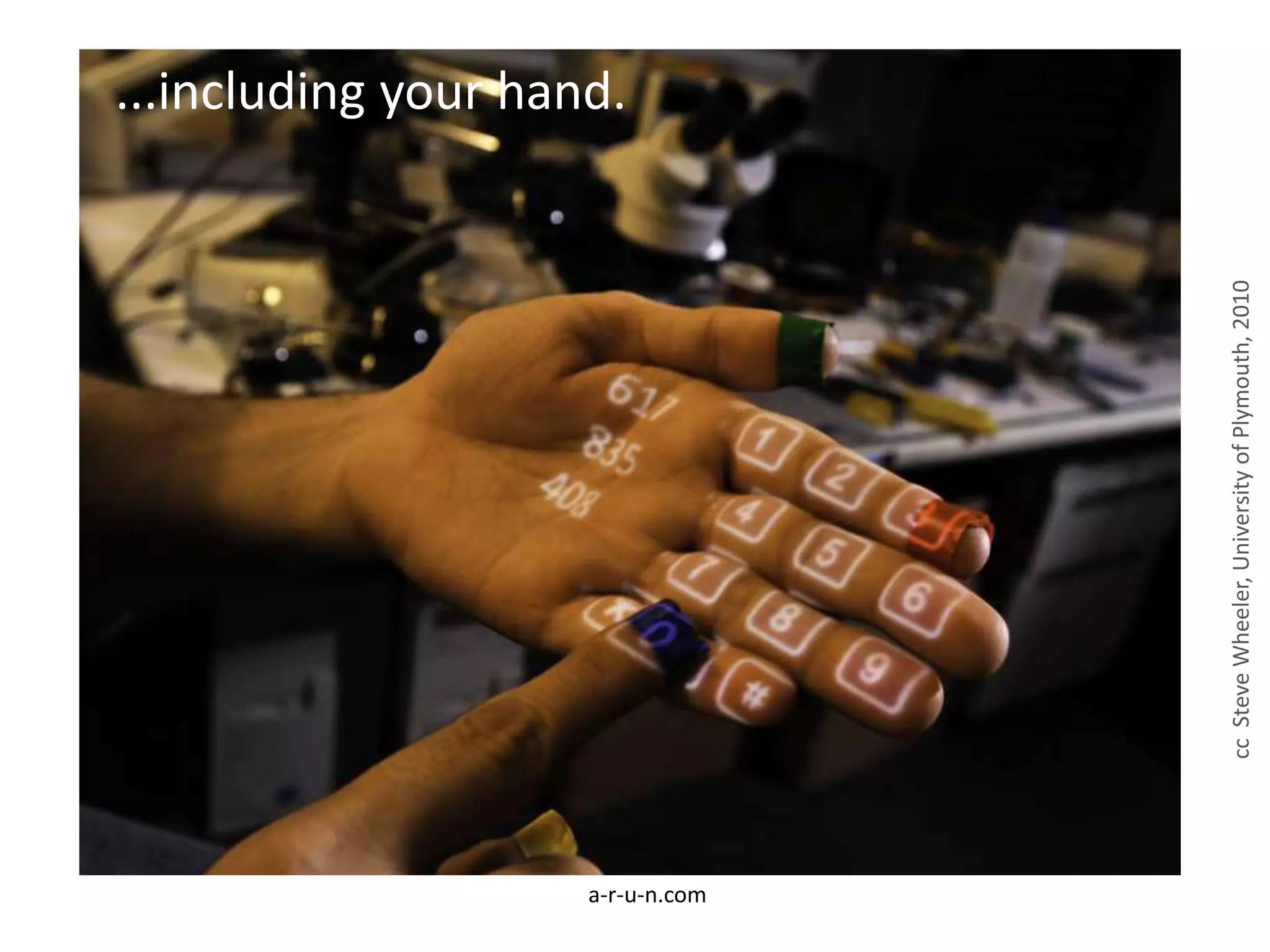 a-r-u-n.com
...including your hand.
ccSteveWheeler,UniversityofPlymouth,2010
 