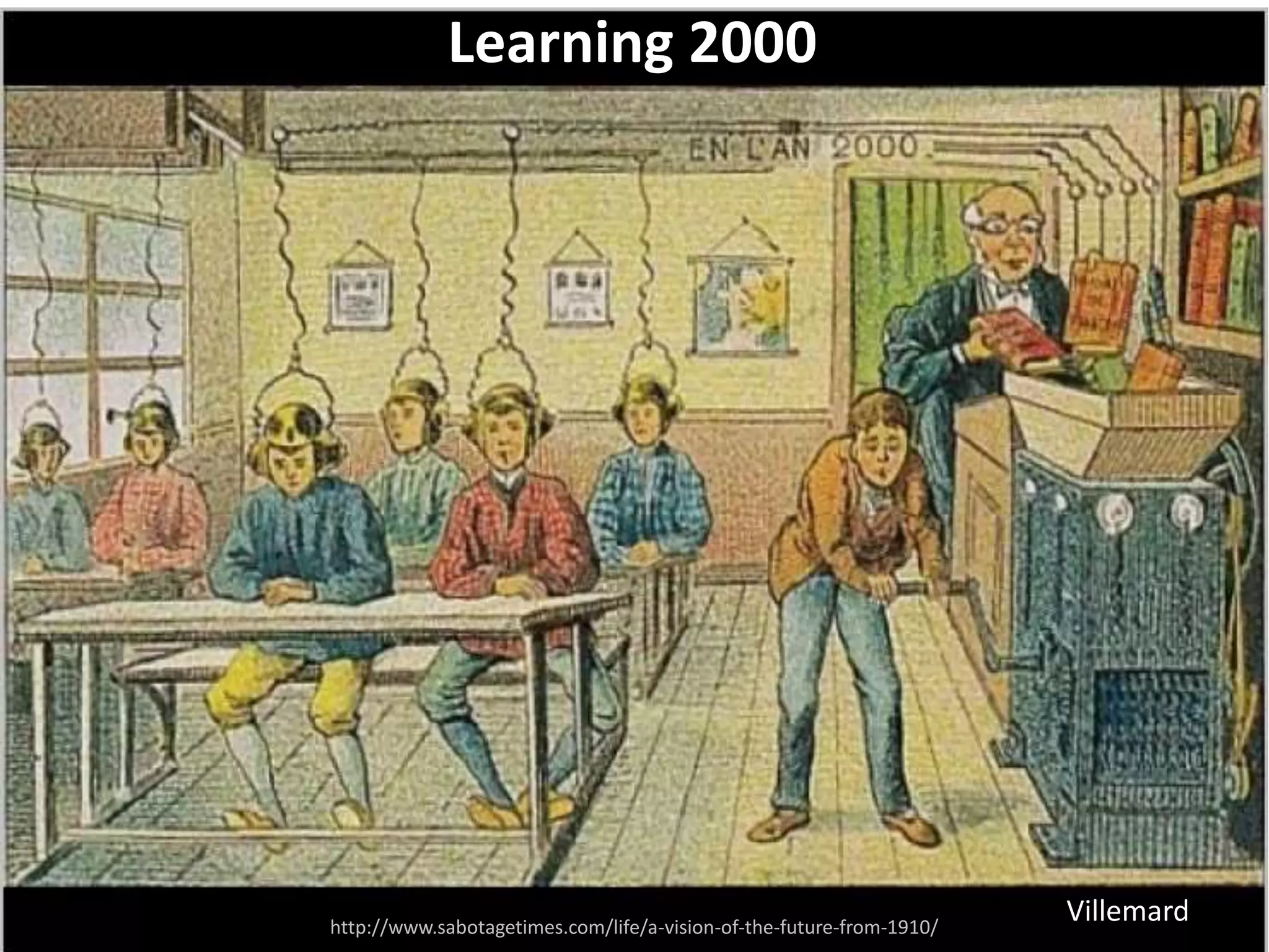 http://www.sabotagetimes.com/life/a-vision-of-the-future-from-1910/
Learning 2000
Villemard
 