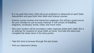 Classroom open house presentation | PPTX