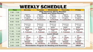 WEEKLY SCHEDULE
 