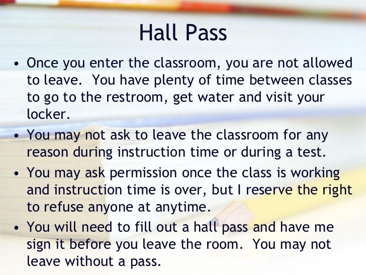 hall pass classroom