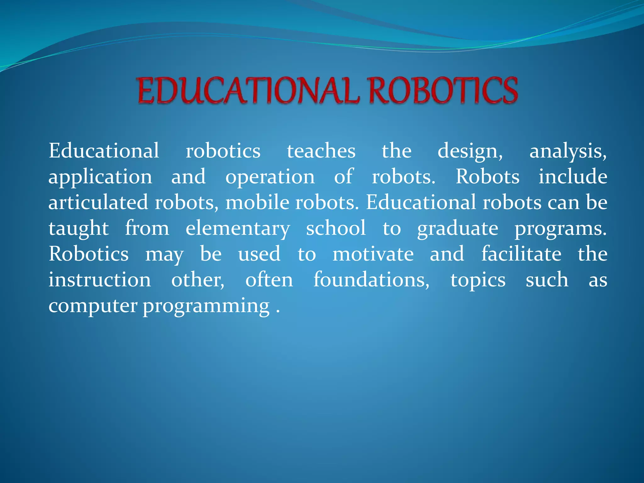 Classroom robotics ppt-sangeetha | PPT