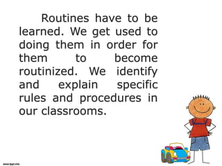 Classroom routine mam copy | PPTX