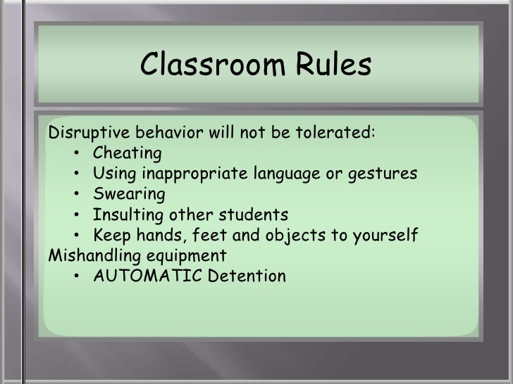Classroom rules 2011