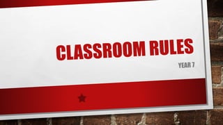 Classroom rules class 1 | PPT