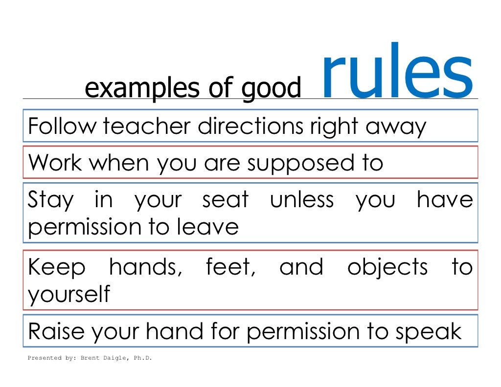 Classroom Rules Discussed at Length