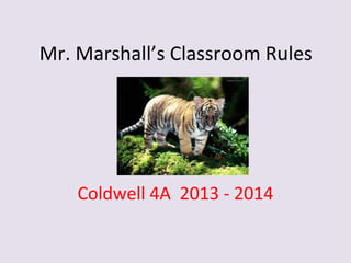 Mr. Marshall’s Classroom Rules
Coldwell 4A 2013 - 2014
 