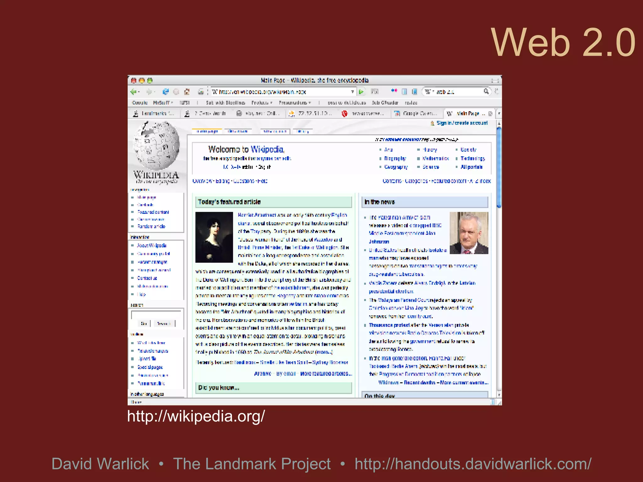 Web 2.0 http://wikipedia.org/ 
