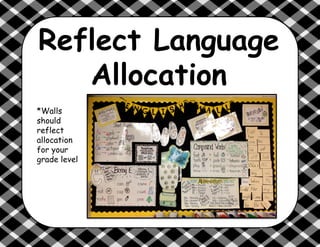 Reflect Language
Allocation
*Walls
should
reflect
allocation
for your
grade level
 