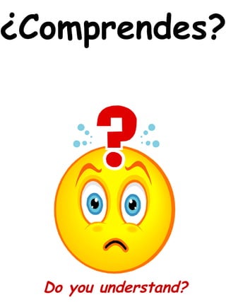 ¿Comprendes?
Do you understand?