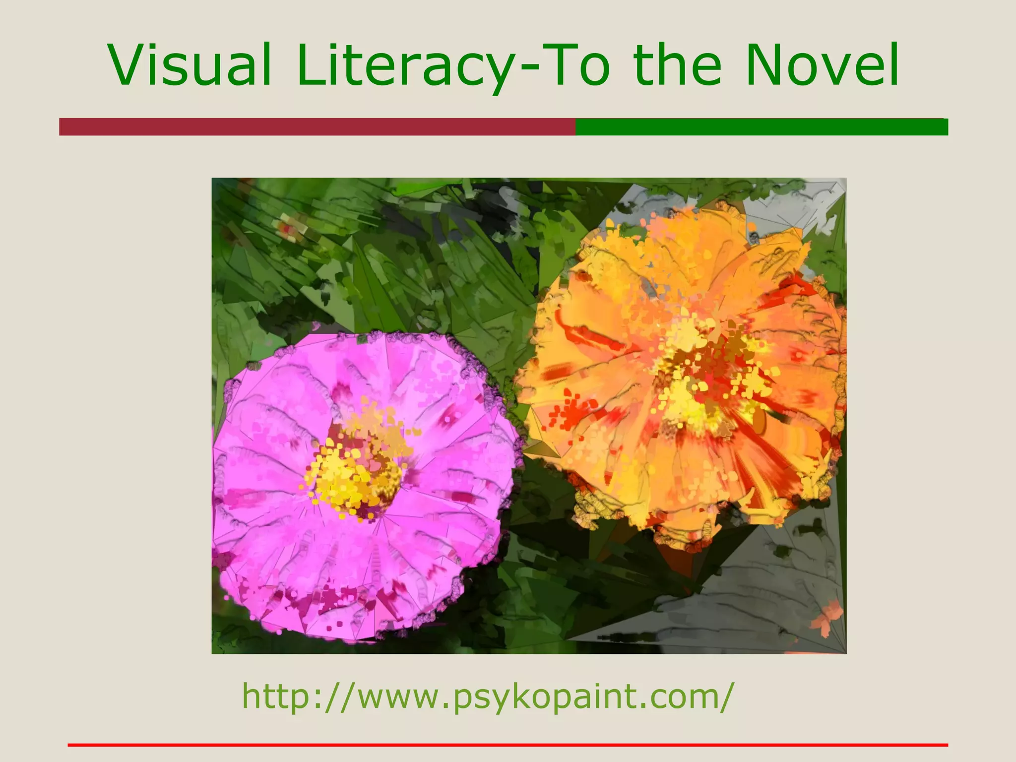 Visual Literacy-To the Novel http://www.psykopaint.com/ 