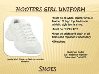 Exciting & friendly greeting  from the Hooters Girl.