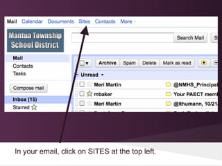 Creating Classroom Websites with Google Sites | PPT