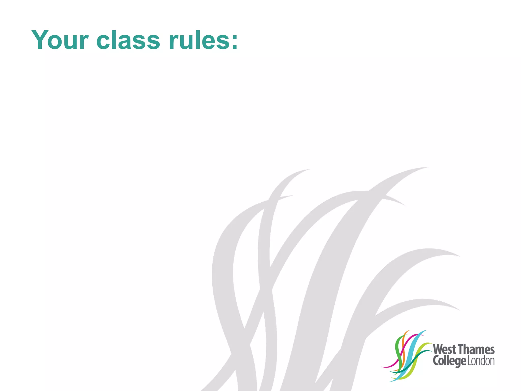 Your class rules: