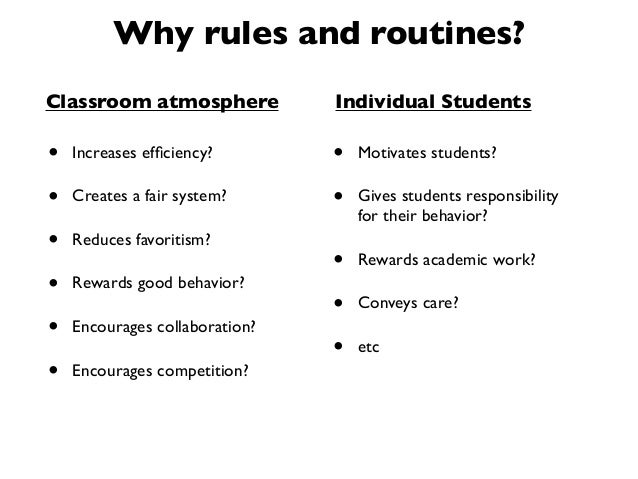 classroom rules routines and teacher moves