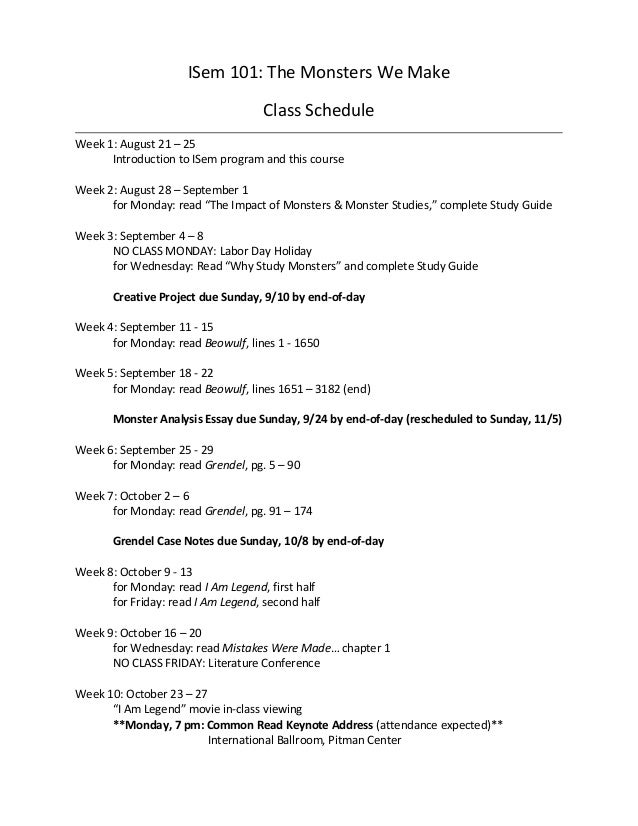 isem 101 class schedule for bblearn make a class schedule