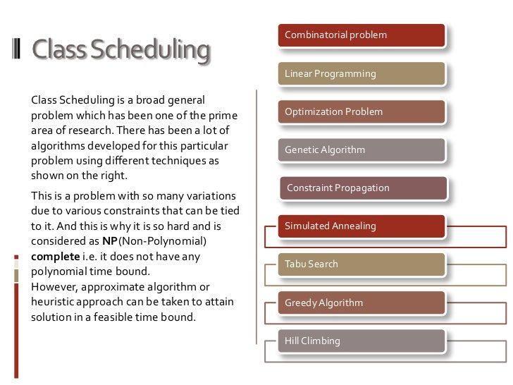class scheduling class scheduling